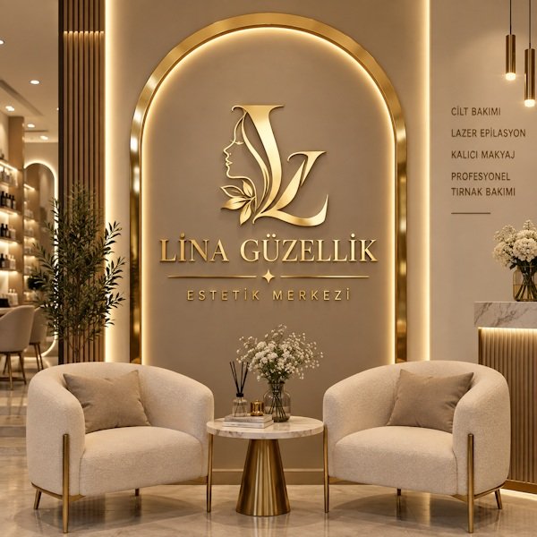 ✨ Estetik Merkezi ve Güzellik Salonu İçin Şık İç Mekân Tabelası Güzellik salonu, estetik merkezi, bakım