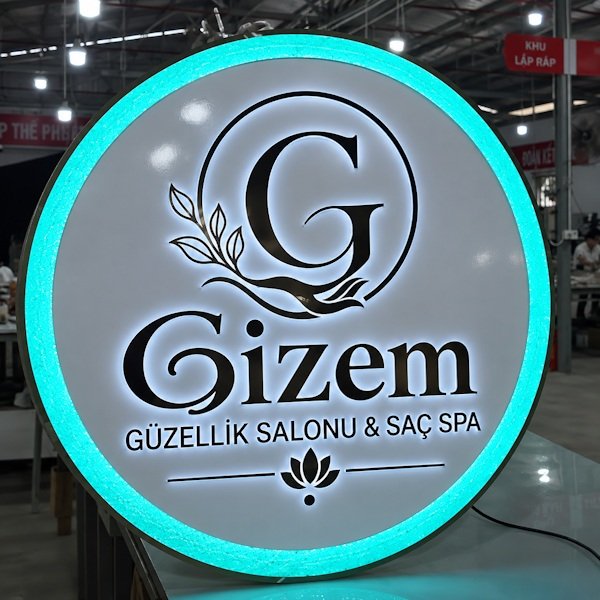 ✨ Güzellik Salonu ve Saç Spa İçin Yuvarlak Işıklı Tabela Güzellik salonu, kuaför, saç spa, bakım