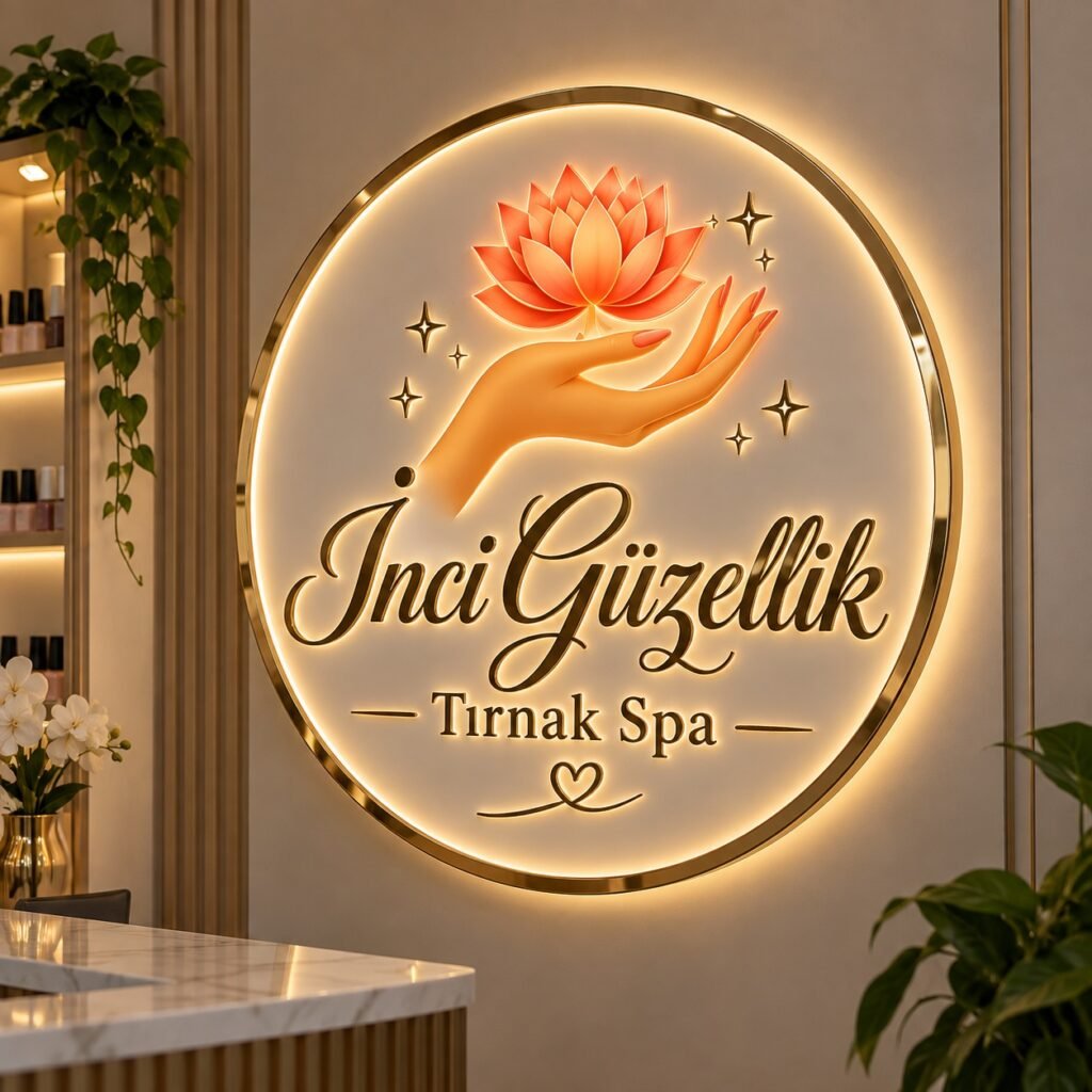 ✨ Estetik Merkezi ve Güzellik Salonu İçin Şık İç Mekân Tabelası Güzellik salonu, estetik merkezi, bakım